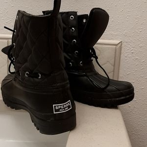 Sperry, US 9, Black, Lace-up, Boots